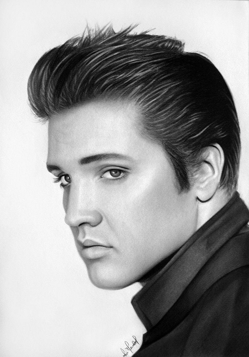Elvis Presley Drawing, Pencil, Sketch, Colorful, Realistic Art Images
