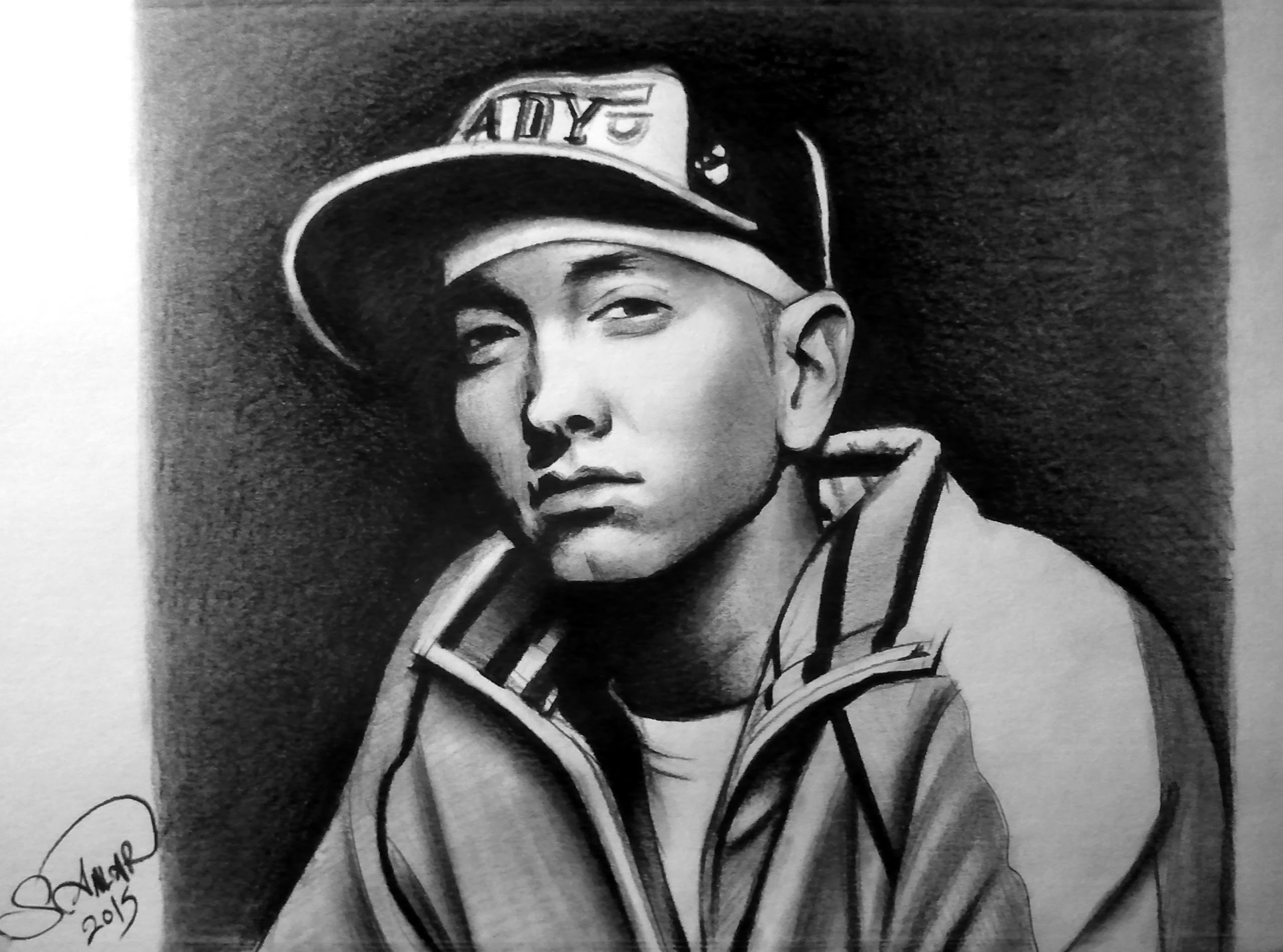 Eminem Drawing, Pencil, Sketch, Colorful, Realistic Art Images