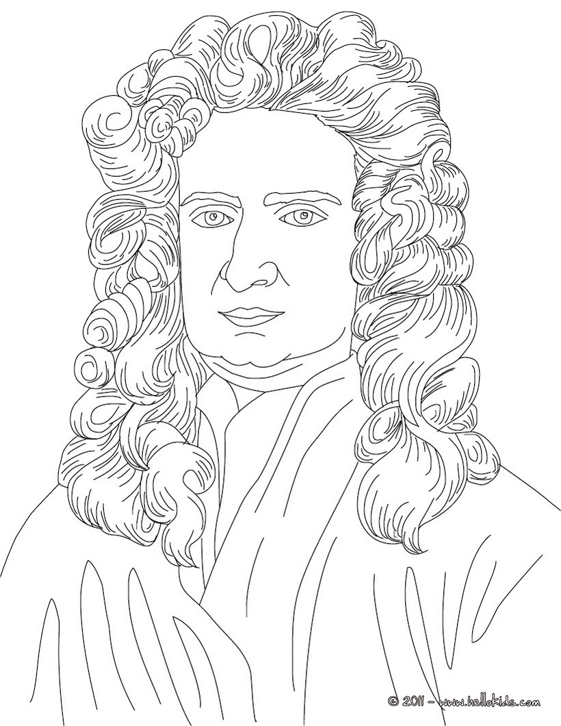 Isaac Newton Drawing, Pencil, Sketch, Colorful, Realistic Art Images