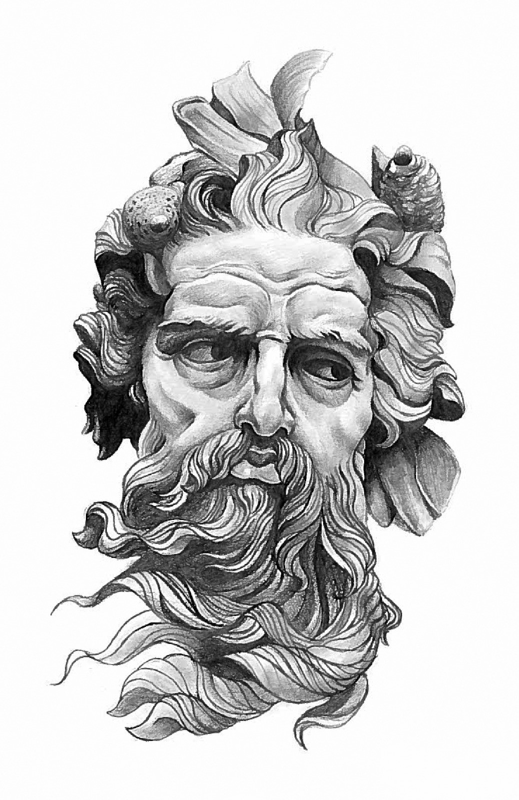 Poseidon Drawing, Pencil, Sketch, Colorful, Realistic Art Images