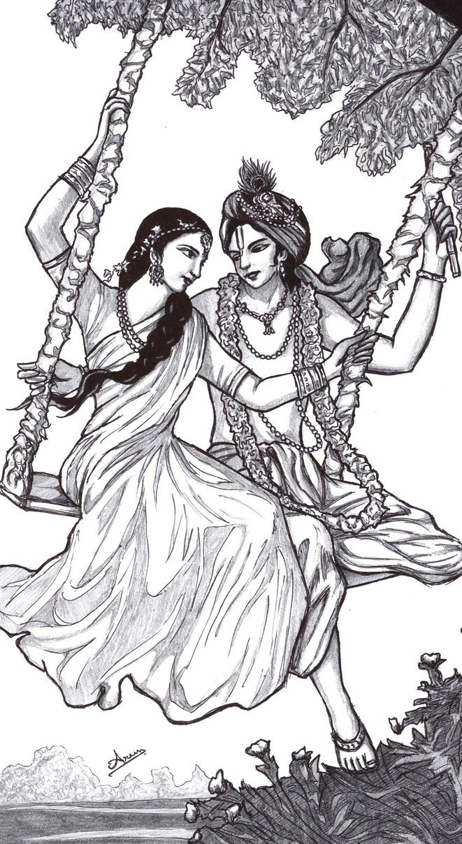 Krishna And Radha Pencil Drawing A Masterpiece Of Love Devotion And 