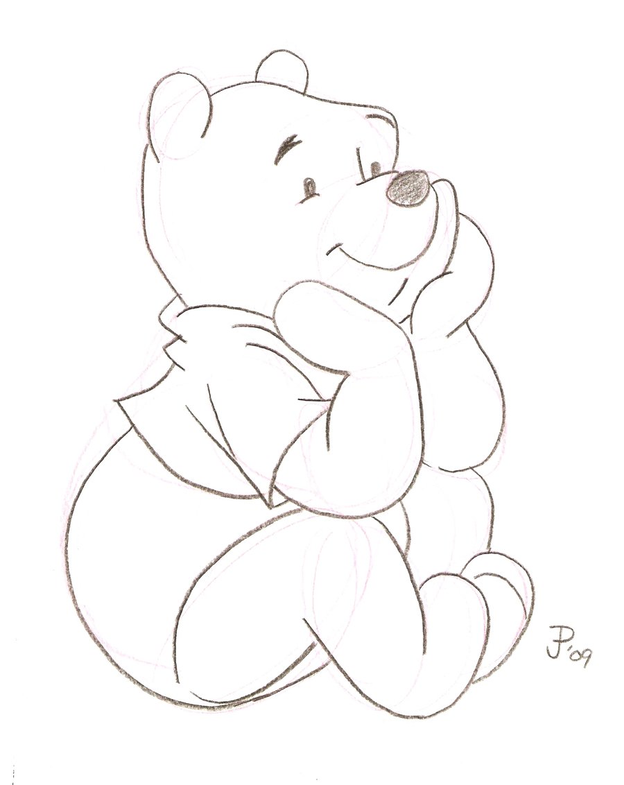 Winnie The Pooh Drawing, Pencil, Sketch, Colorful, Realistic Art Images
