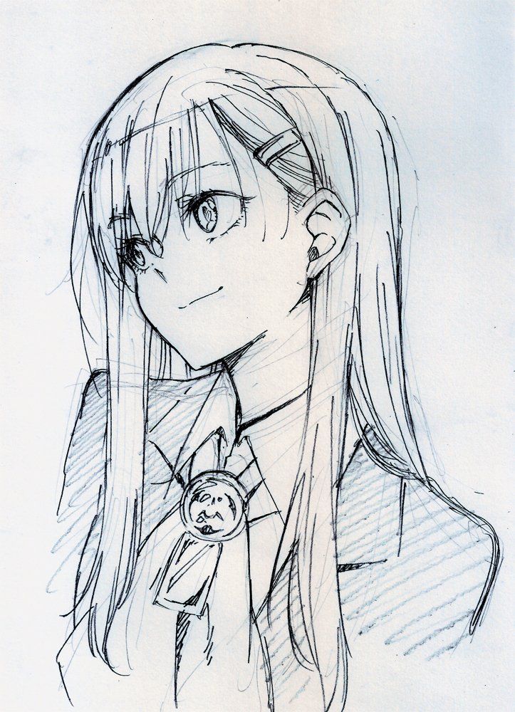 Anime Girl Drawing Pencil Sketch Colorful Realistic Art