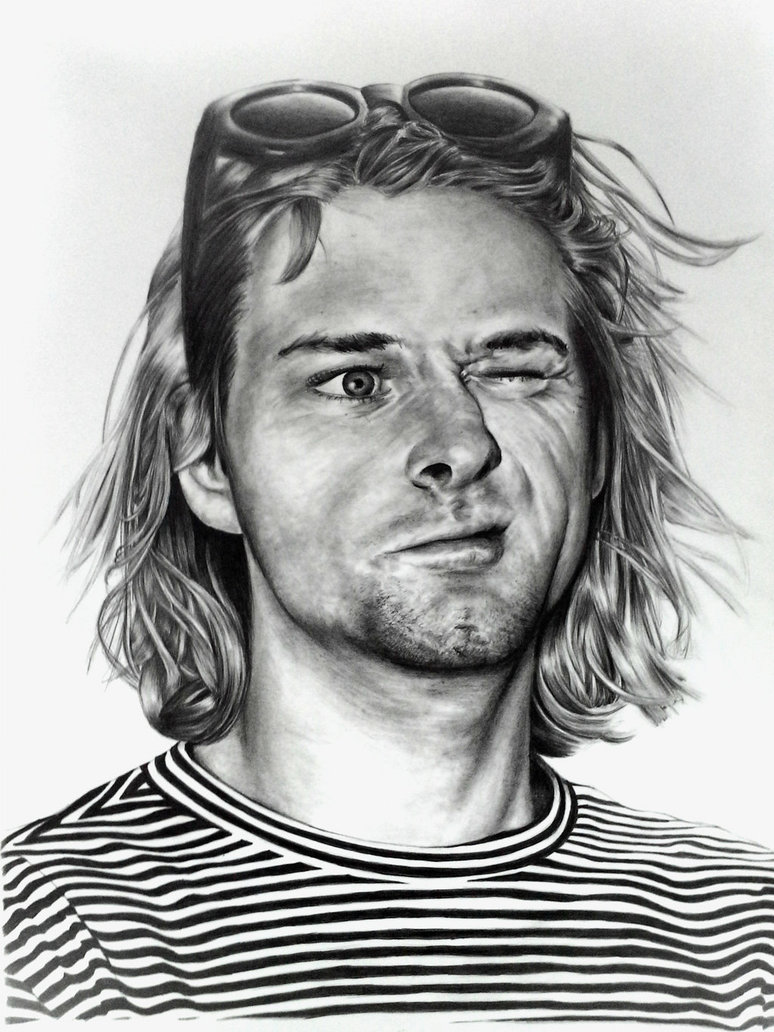 Kurt Cobain Drawing, Pencil, Sketch, Colorful, Realistic Art Images