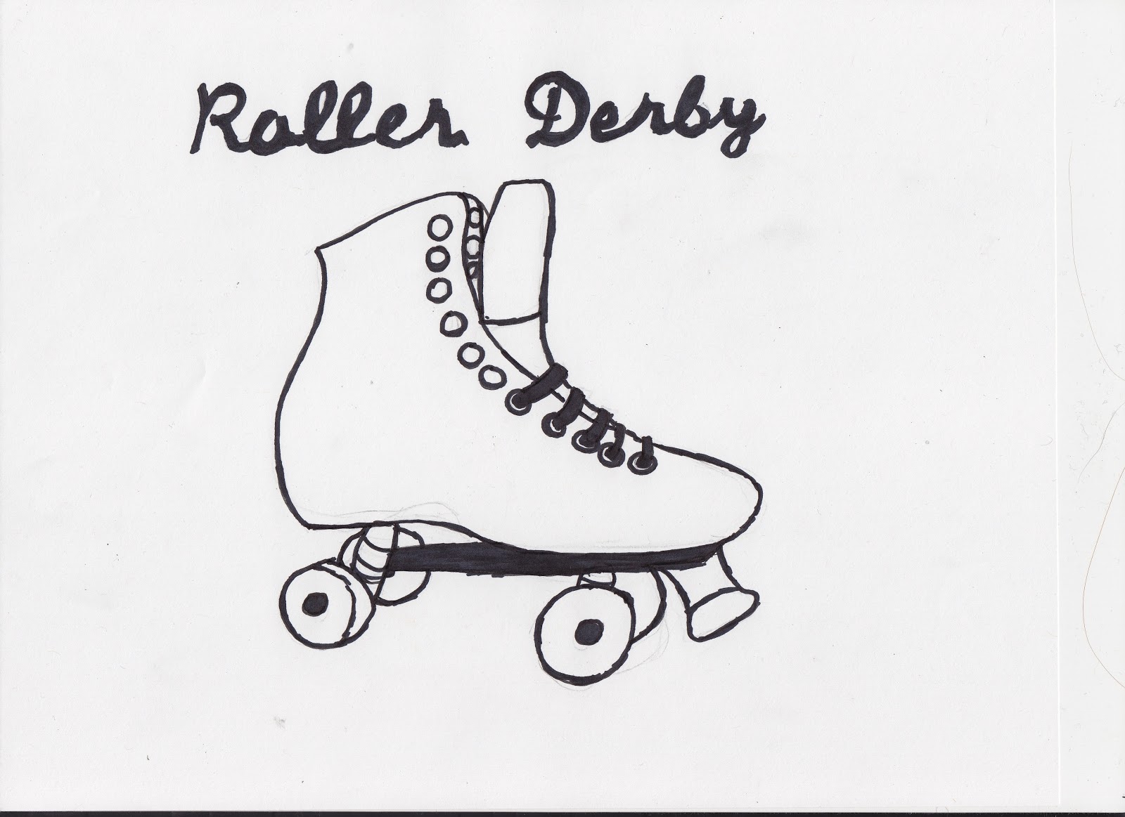 Roller Skates Drawing, Pencil, Sketch, Colorful, Realistic Art Images