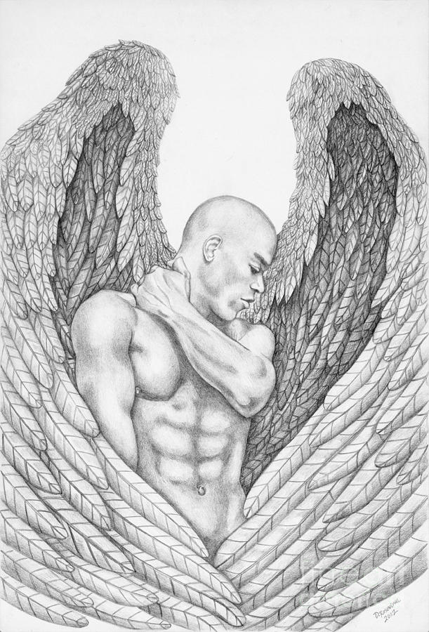 Angel Man Drawing Realistic Drawing Skill.