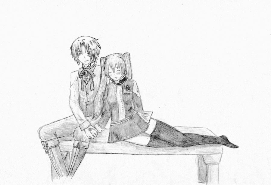 Anime Couple Drawing Pencil Sketch Colorful Realistic Art