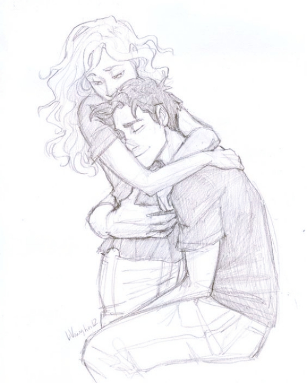 Easy Hugging Couple Drawing Simple 