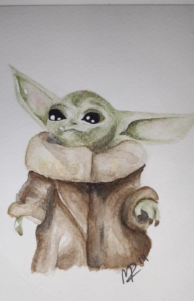 Baby Yoda Drawing Realistic Drawing Skill