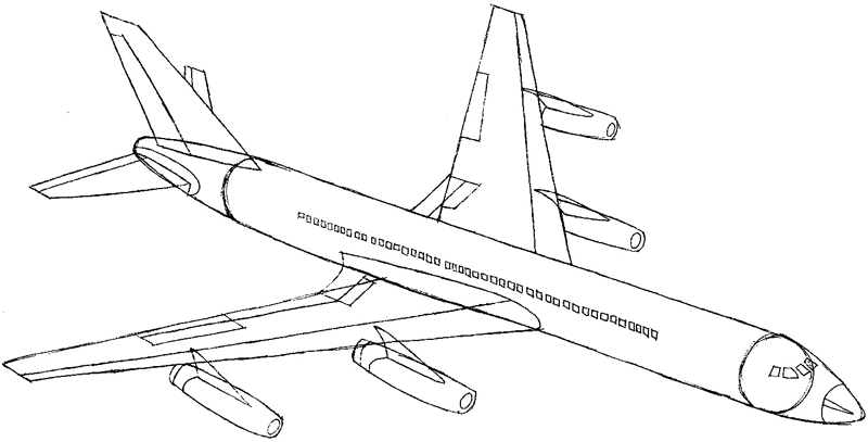 Airplane High-Quality Drawing