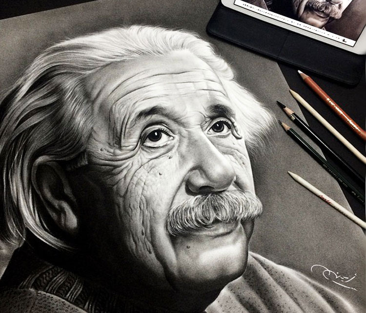 ALBERT EINSTEIN - ink portrait Drawing by Fabrizio Cassetta - Fine Art  America