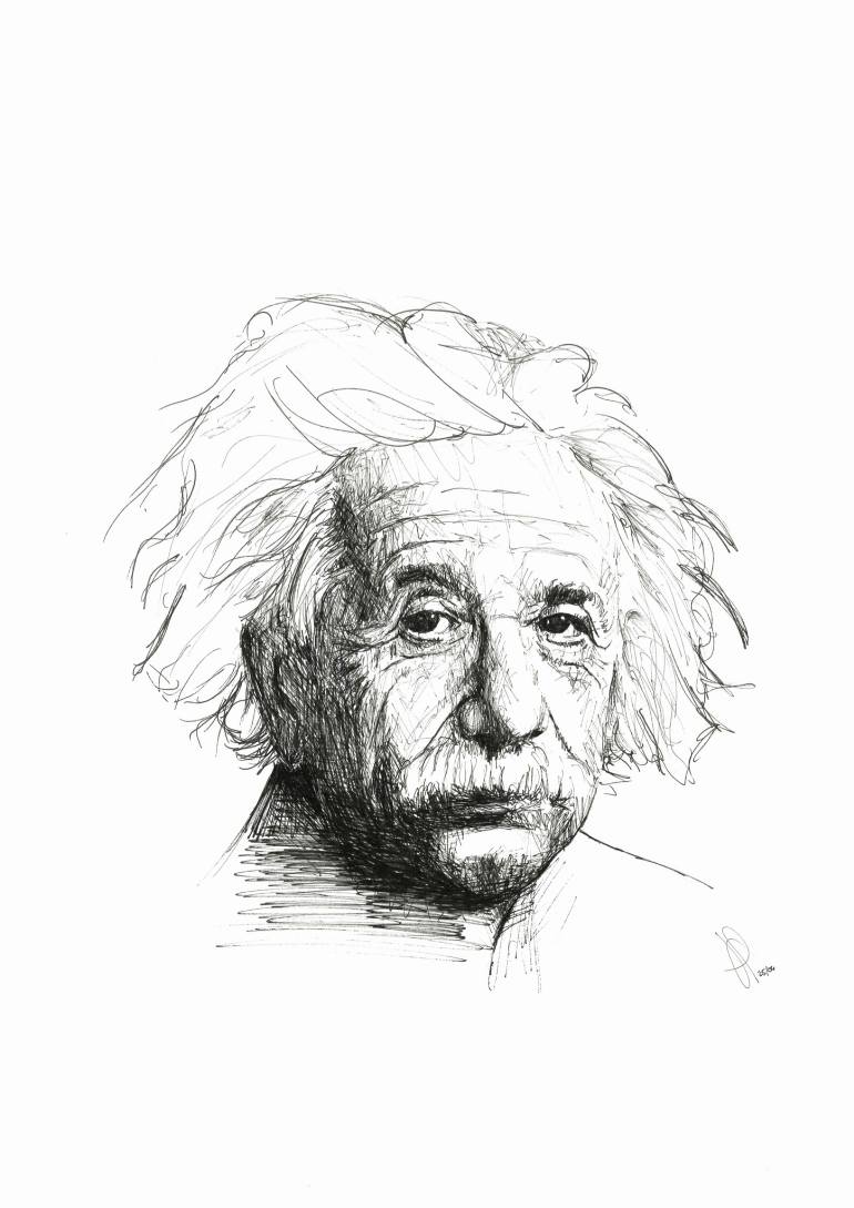 Albert Einstein //Pen Drawing by pxdmeamidala on DeviantArt