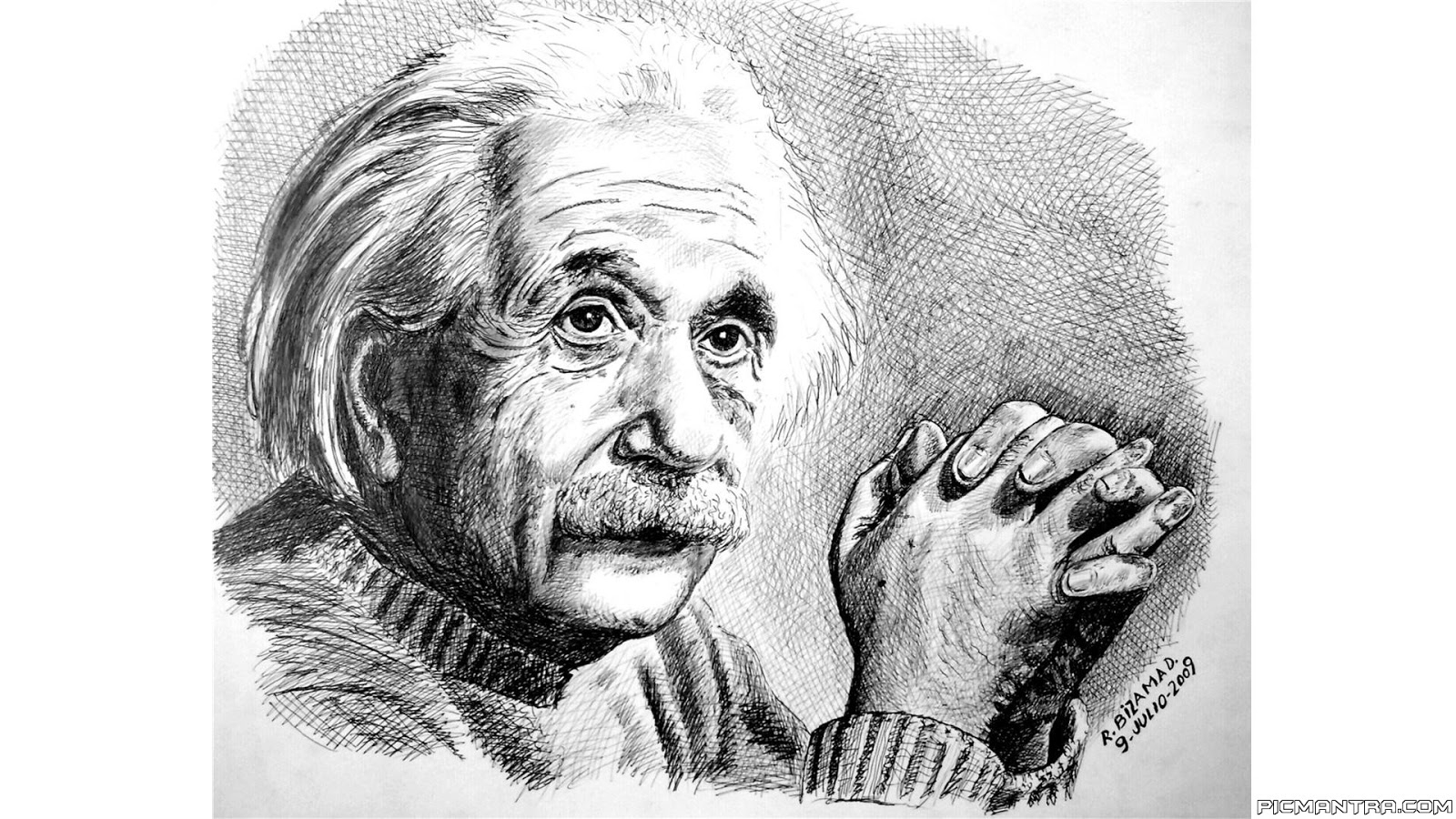 Albert Einstein Realistic Drawing
