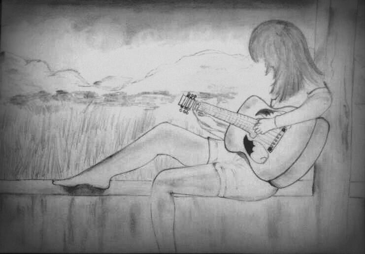 Alone Girl Drawing