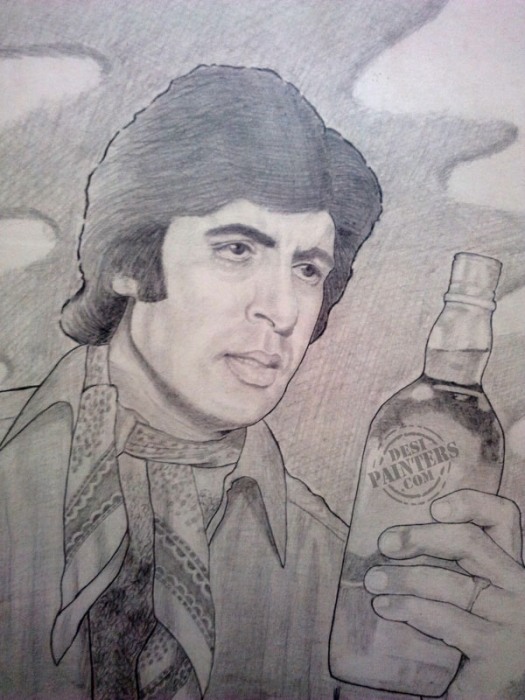 Sketch Of Actor Amitabh Bachchan | DesiPainters.com