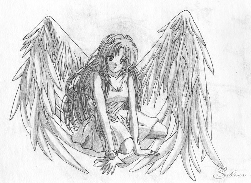 Angel Girl Picture Drawing