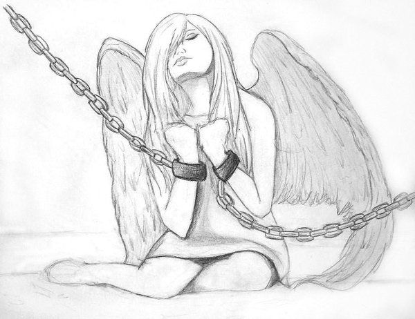Angel In Handcuffs Drawing