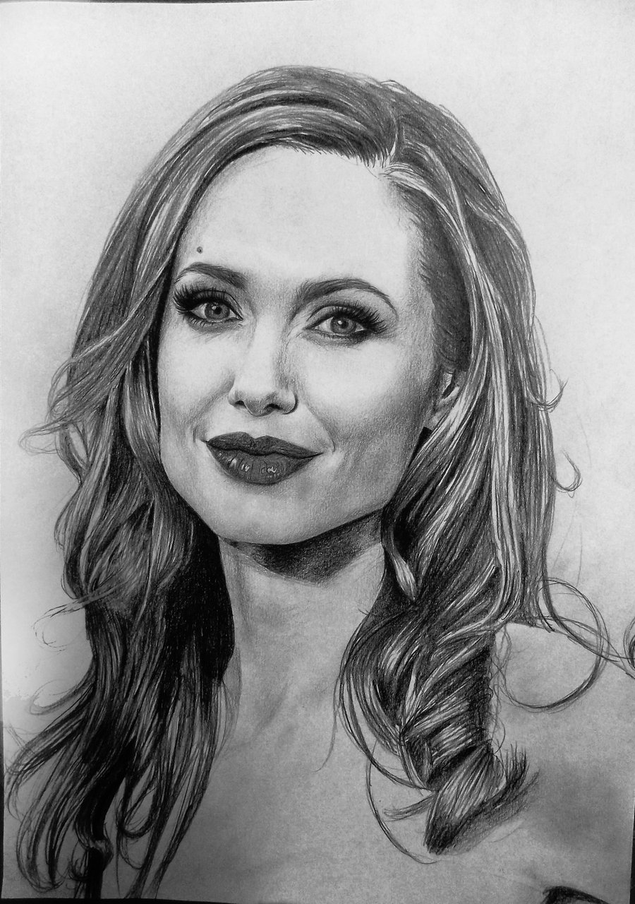 Angelina Jolie Beautiful Image Drawing