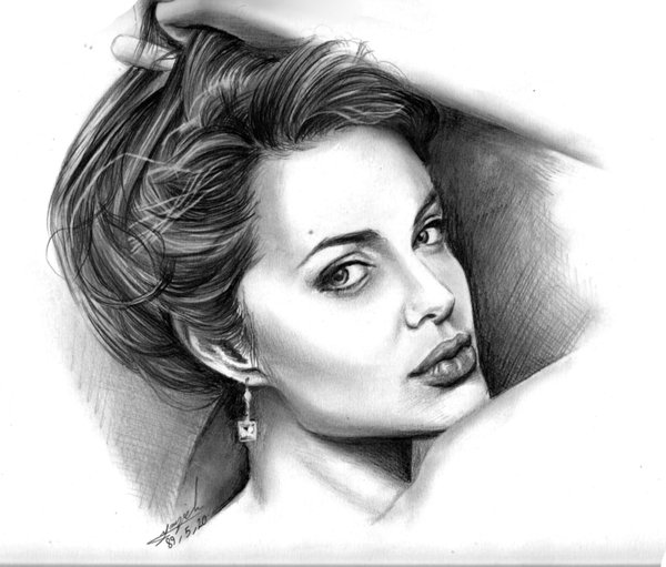 Angelina Jolie Drawing Sketch  Drawing Skill