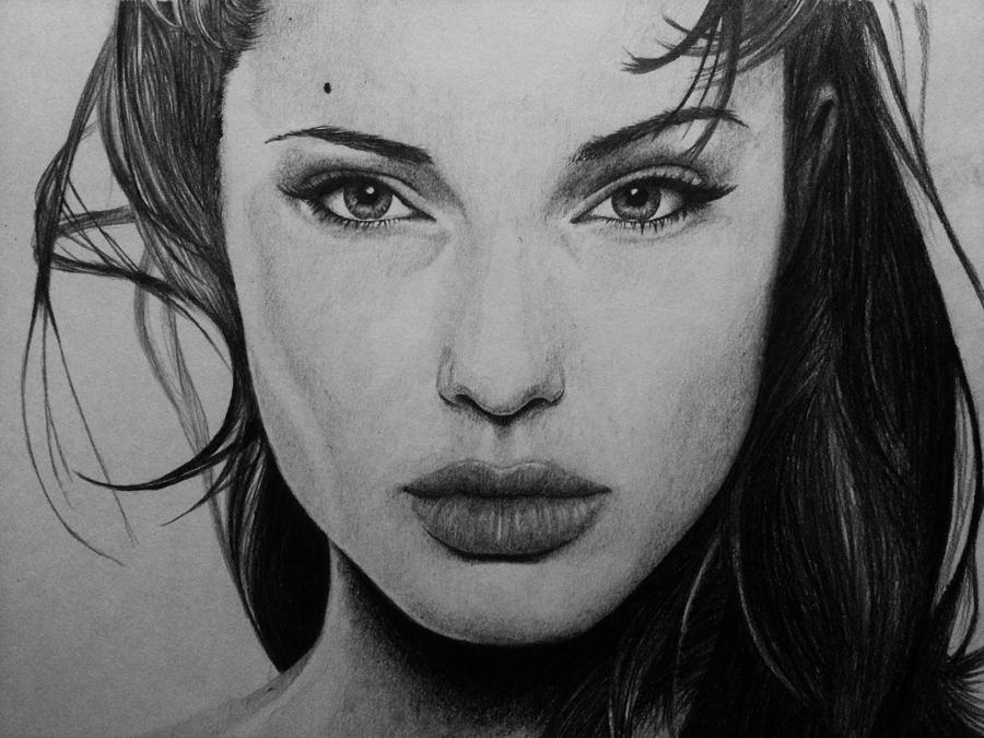 Angelina Jolie High-Quality Drawing