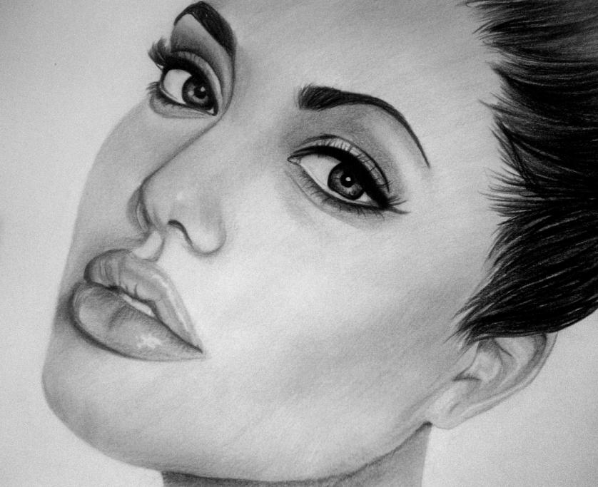 Angelina Jolie Realistic Drawing