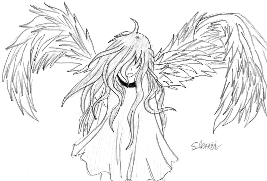 Drawings In Pencil Of Anime Angels Wallpapers Anime Angel Wallpaper  फट  शयर