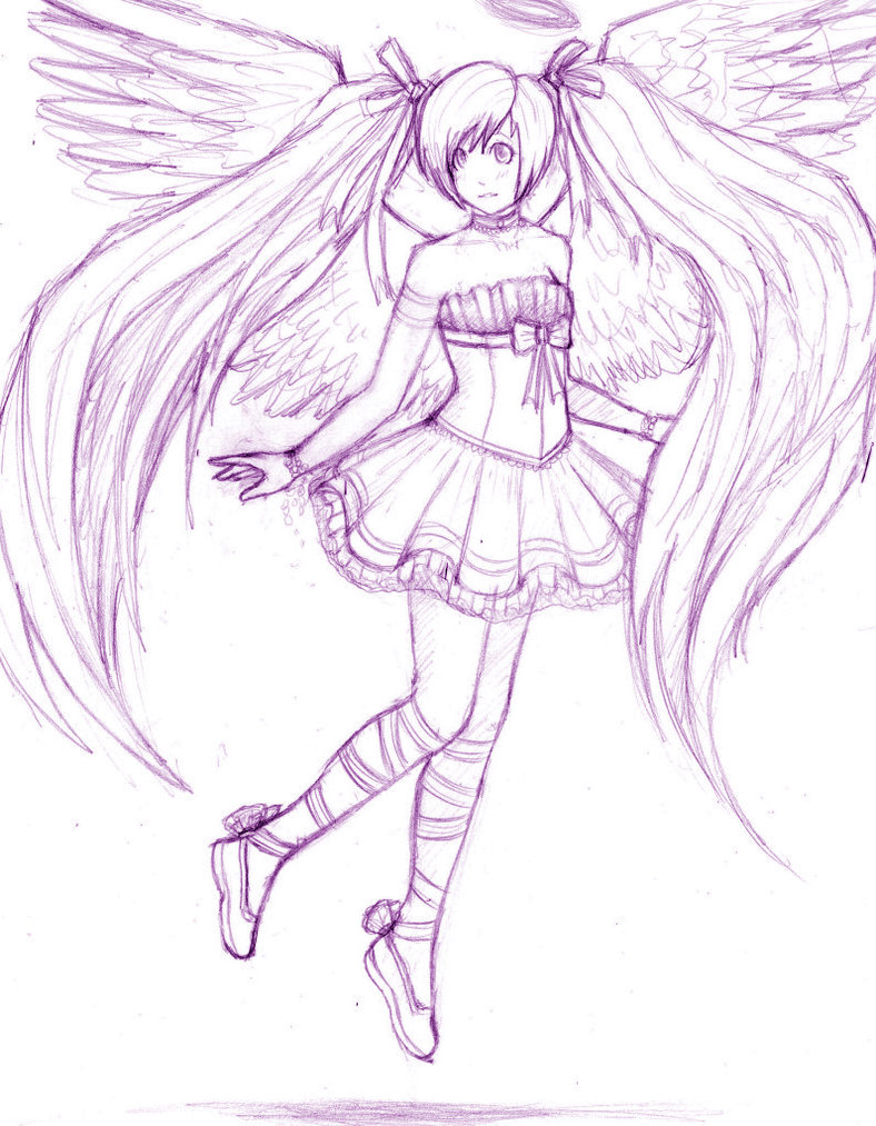 Anime Angel Drawing Image