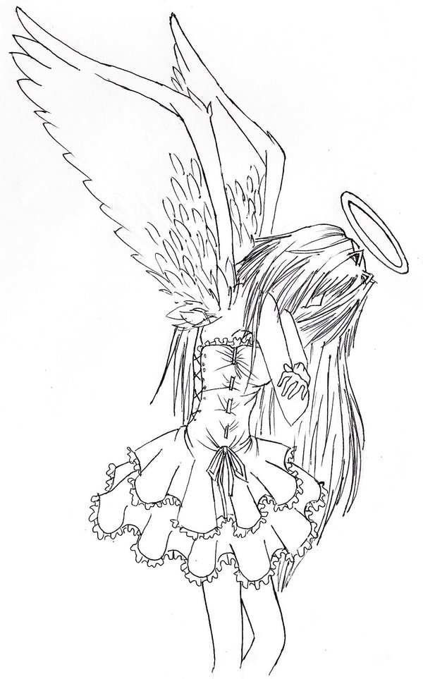 Transparent Anime Angel Png  Anime Girl Drawing Colored Png Download   Transparent Png Image  PNGitem