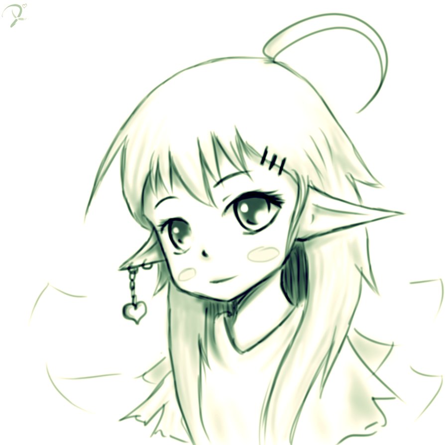 Anime Elf Beautiful Image Drawing