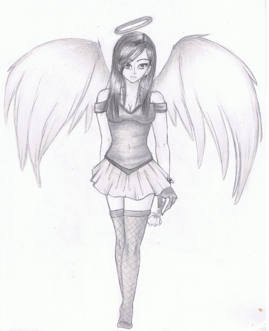 Anime Female Angel Drawing  Drawing Skill