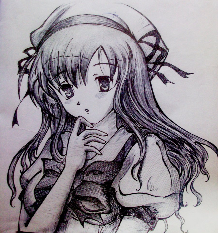 Anime Girl High-Quality Drawing