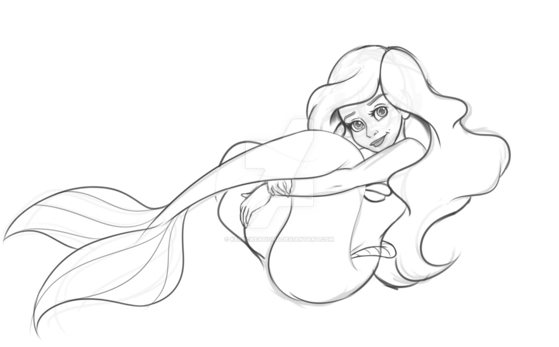 Ariel The Little Mermaid Picture Drawing