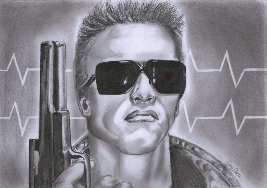 Arnold Schwarzenegger Terminator Drawing Pic