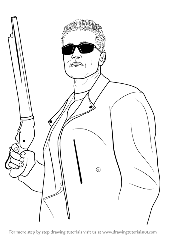 Arnold Schwarzenegger Terminator Pic Drawing