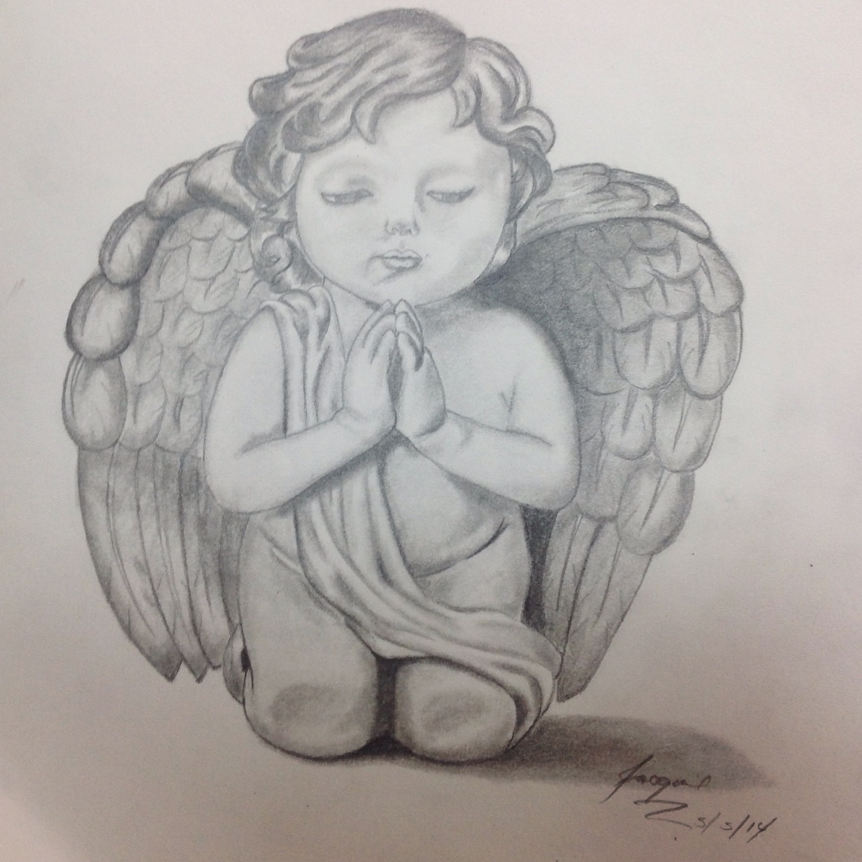 Baby Angel Beautiful Image Drawing