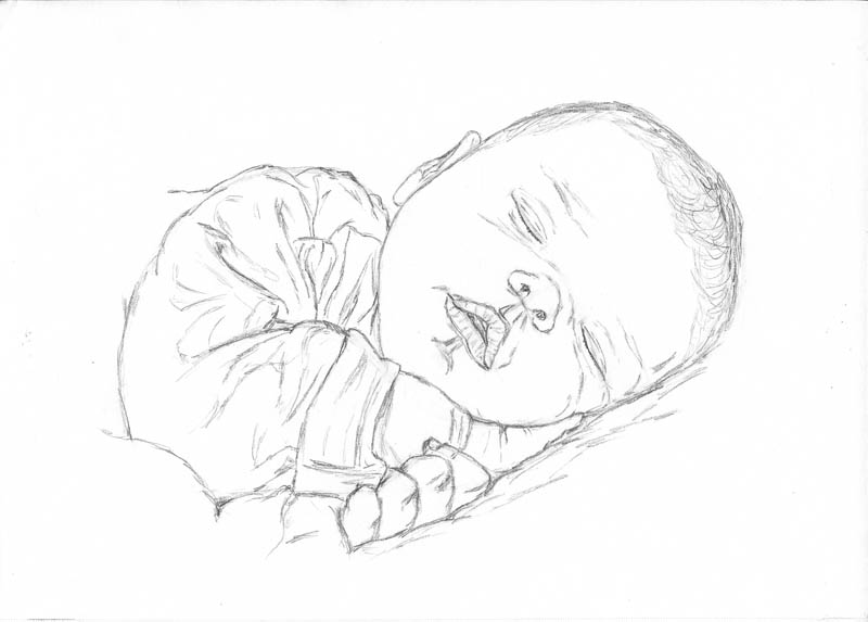 Pencil Sketch of Mother with Her Baby  DesiPainterscom