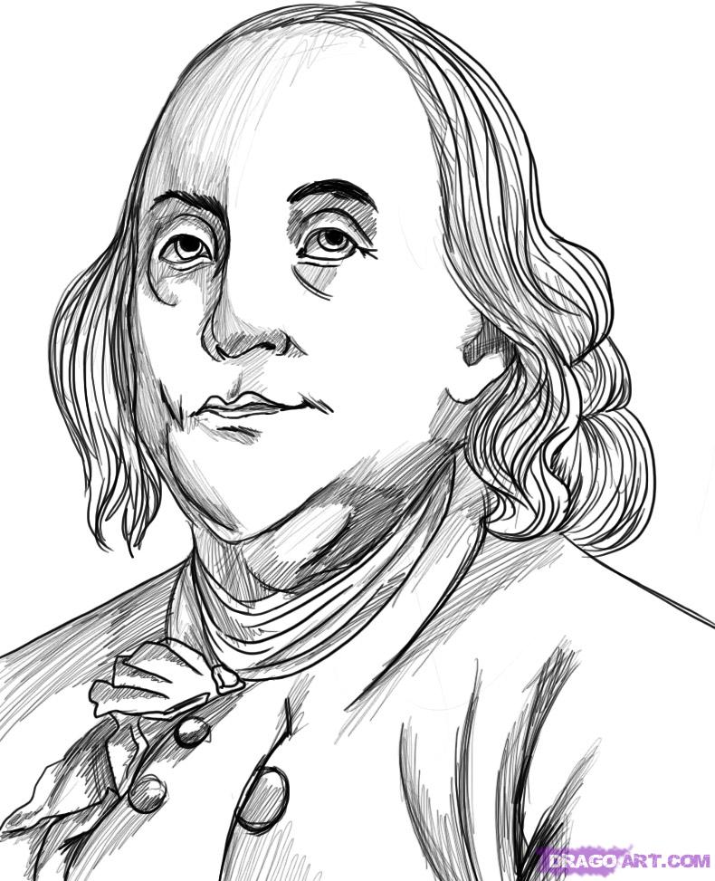 Benjamin Franklin Beautiful Image Drawing