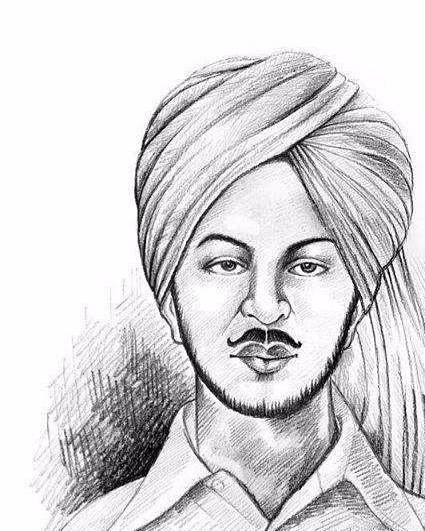 Download Shaheed Bhagat Singh Sketch Wallpaper | Wallpapers.com
