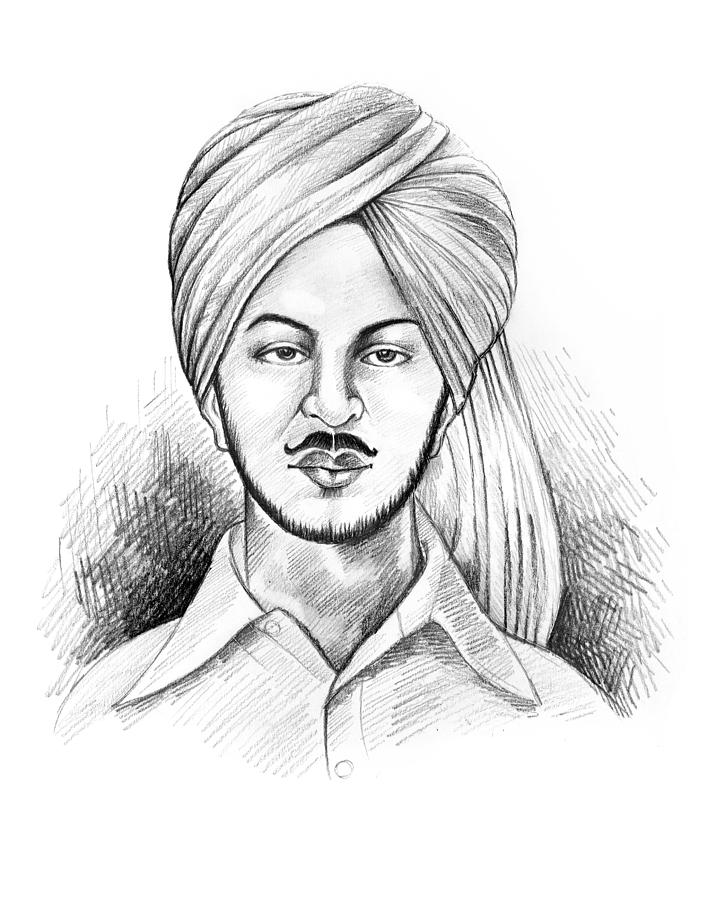 Bhagat Singh High-Quality Drawing