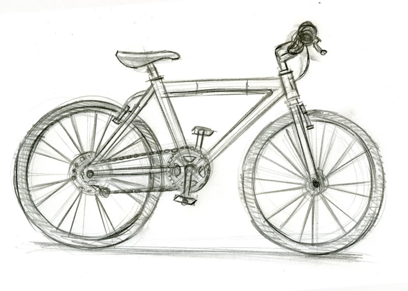 Bike Realistic Drawing