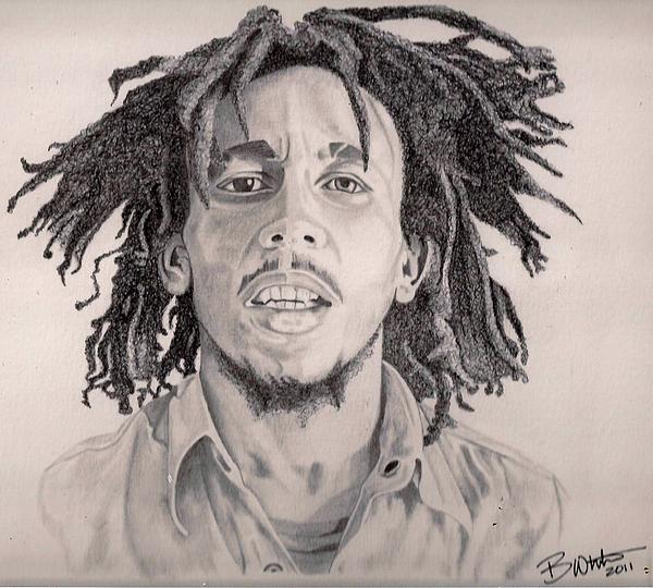 Bob Marley Pencil Drawing - How to Sketch Bob Marley using Pencils :  DrawingTutorials101.com