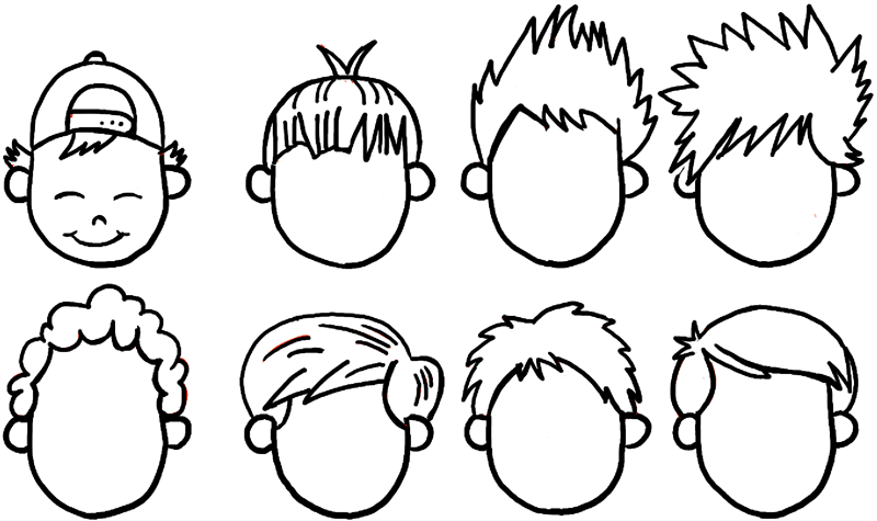 Boy Hairstyle High-Quality Drawing