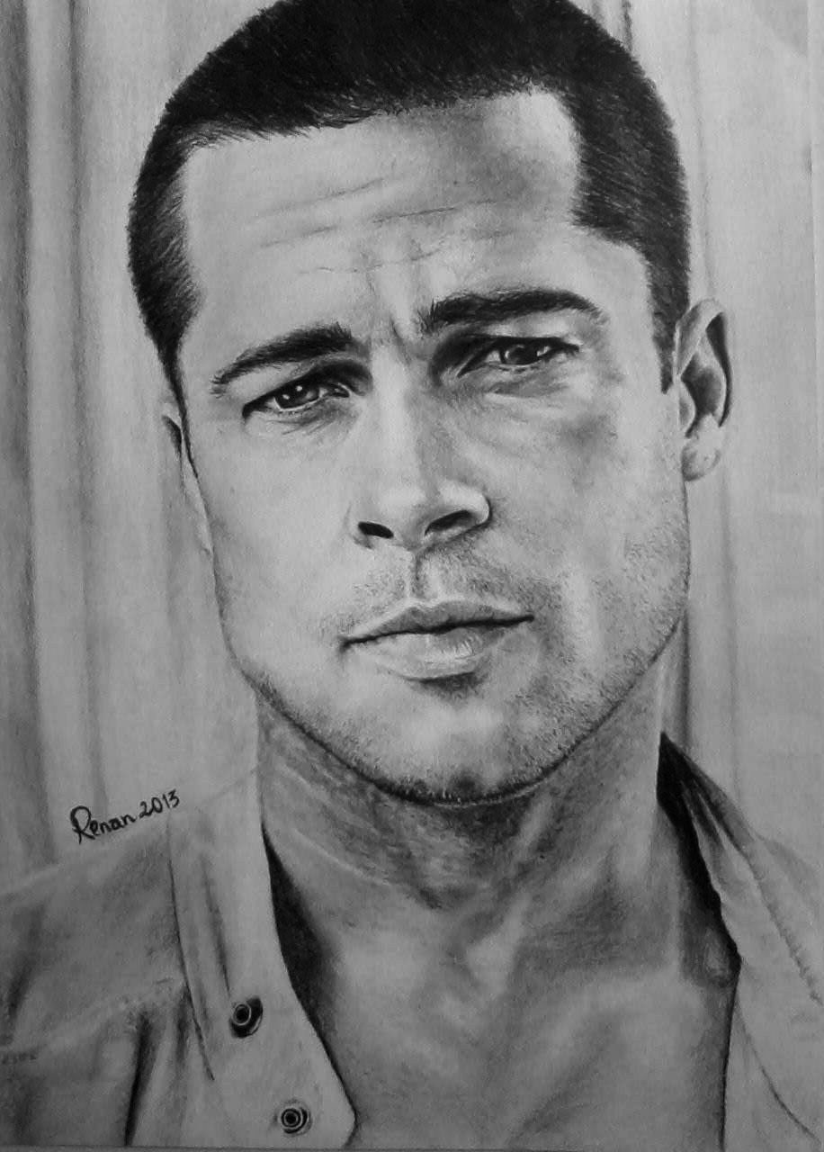 Brad Pitt Beautiful Image Drawing
