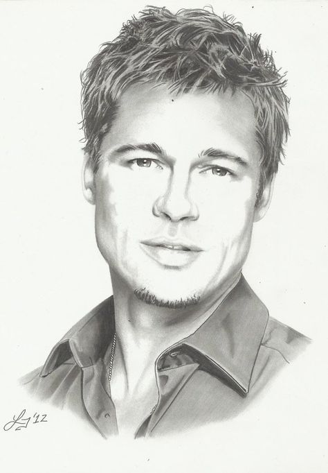 Brad Pitt Pencil Art  Retratos Rostros Personajes