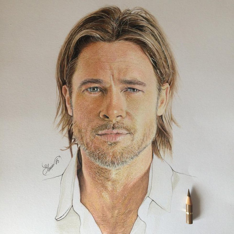 Brad Pitt Photo Drawing