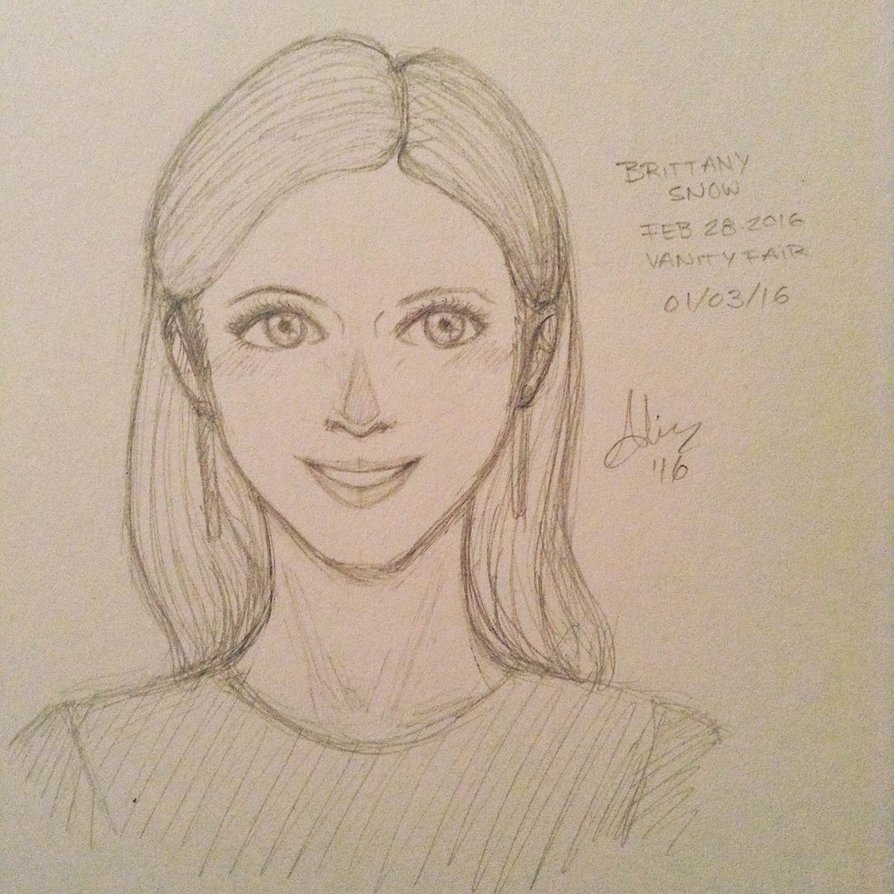 Brittany Snow Photo Drawing