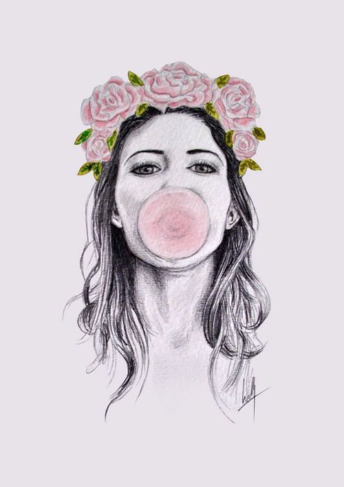 Bubblegum Beautiful Image Drawing