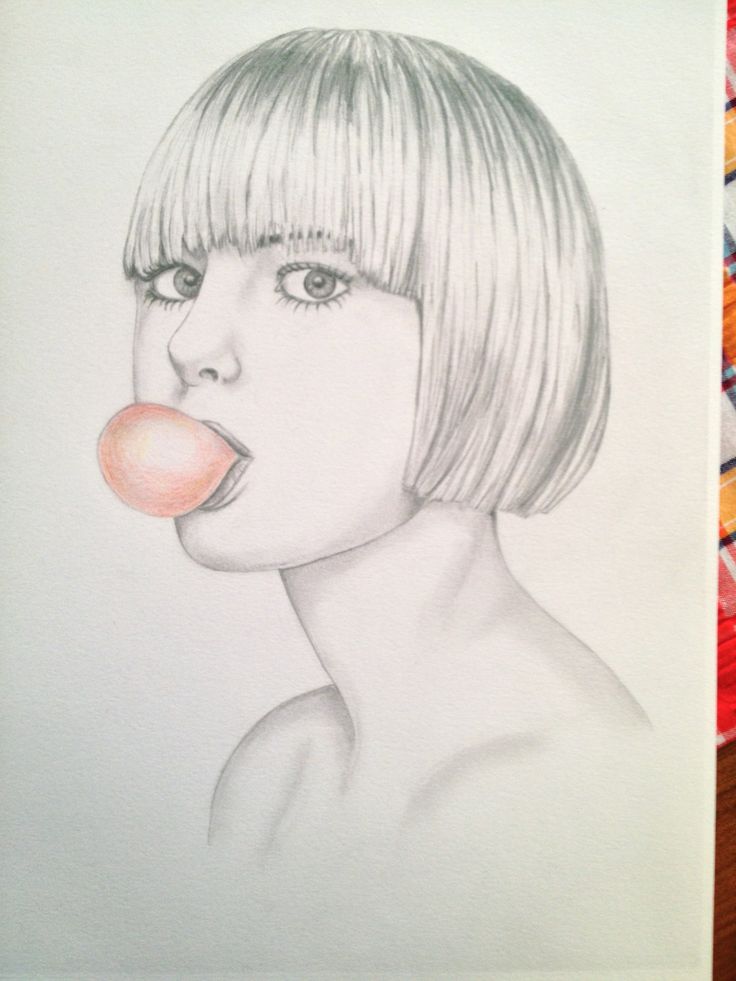 Bubblegum Realistic Drawing