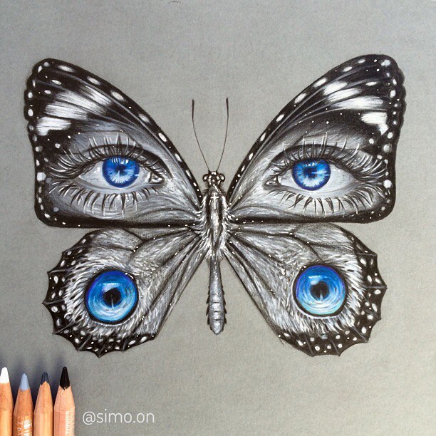 Butterfly Eyes Drawing Pic
