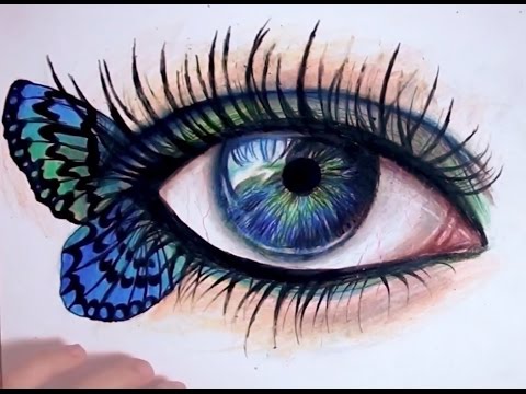 Butterfly Eyes Realistic Drawing